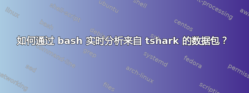 如何通过 bash 实时分析来自 tshark 的数据包？