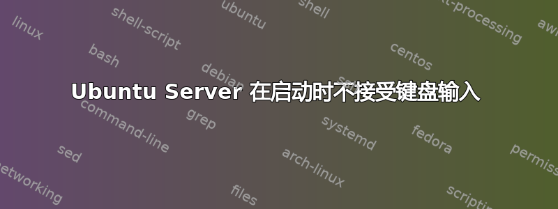 Ubuntu Server 在启动时不接受键盘输入