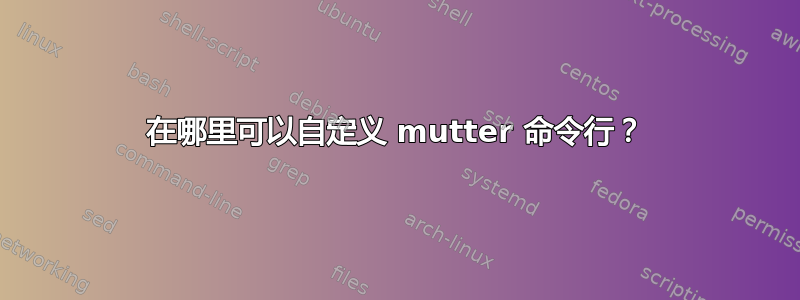 在哪里可以自定义 mutter 命令行？