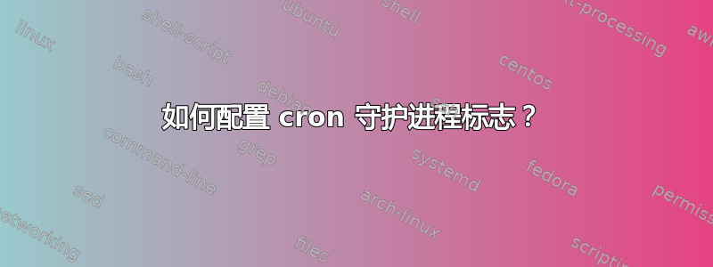 如何配置 cron 守护进程标志？