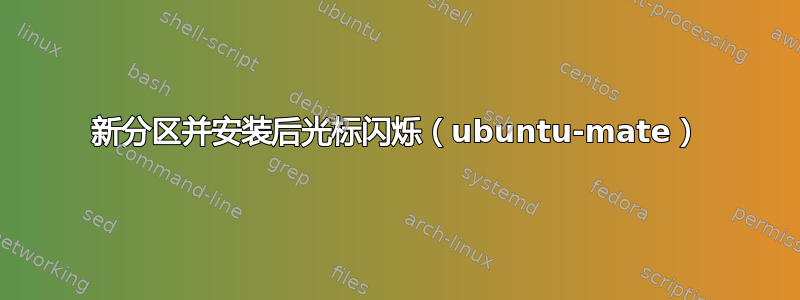 新分区并安装后光标闪烁（ubuntu-mate）