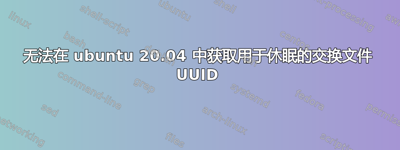 无法在 ubuntu 20.04 中获取用于休眠的交换文件 UUID