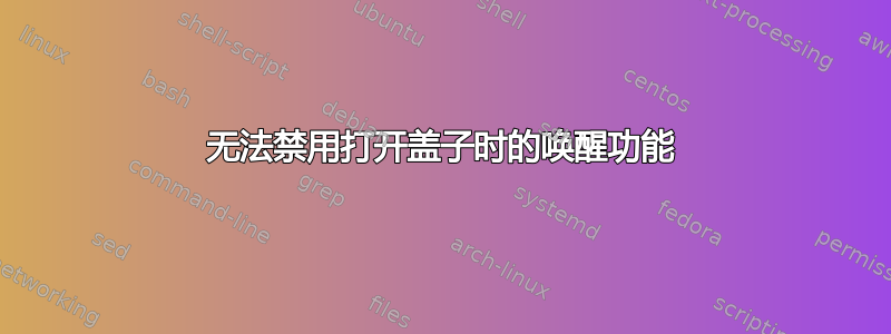 无法禁用打开盖子时的唤醒功能