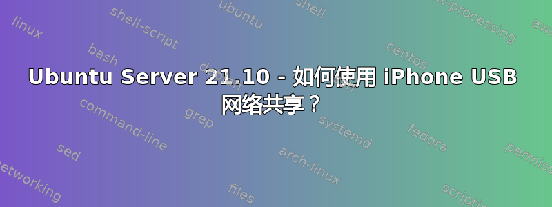 Ubuntu Server 21.10 - 如何使用 iPhone USB 网络共享？