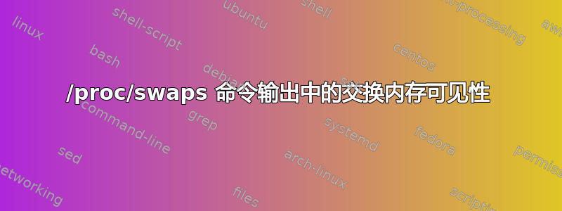 /proc/swaps 命令输出中的交换内存可见性