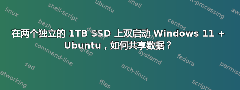 在两个独立的 1TB SSD 上双启动 Windows 11 + Ubuntu，如何共享数据？