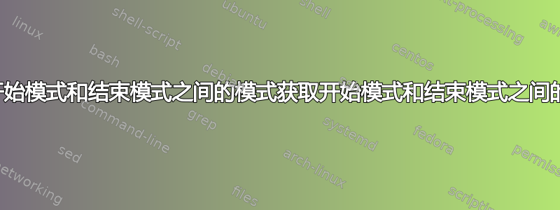 根据开始模式和结束模式之间的模式获取开始模式和结束模式之间的文本