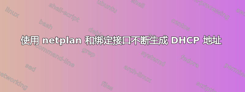 使用 netplan 和绑定接口不断生成 DHCP 地址