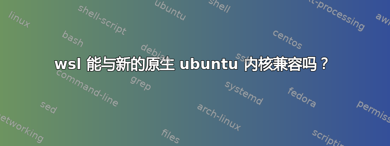 wsl 能与新的原生 ubuntu 内核兼容吗？