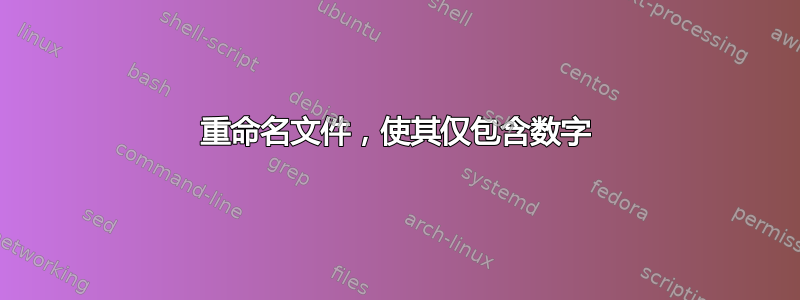 重命名文件，使其仅包含数字