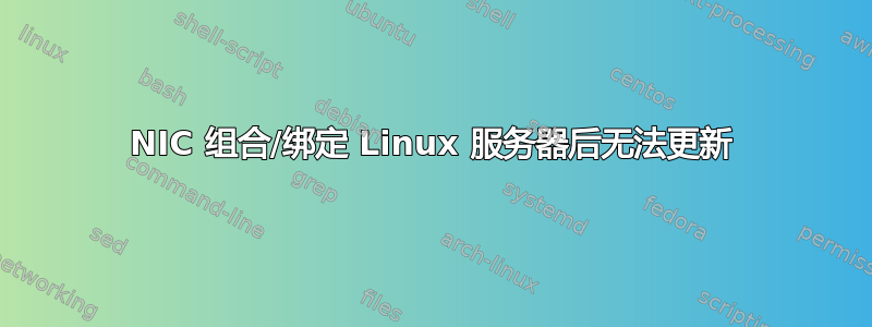 NIC 组合/绑定 Linux 服务器后无法更新