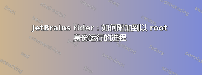 JetBrains rider：如何附加到以 root 身份运行的进程