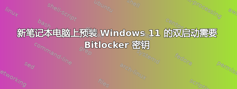 新笔记本电脑上预装 Windows 11 的双启动需要 Bitlocker 密钥