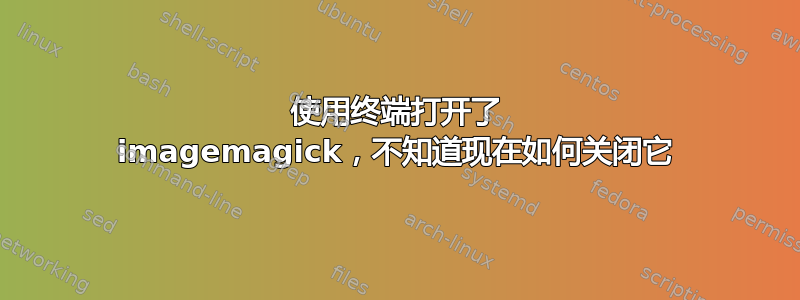 使用终端打开了 imagemagick，不知道现在如何关闭它