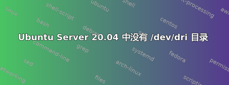 Ubuntu Server 20.04 中没有 /dev/dri 目录