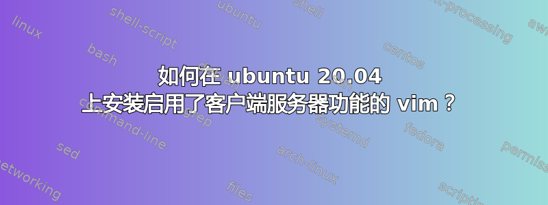 如何在 ubuntu 20.04 上安装启用了客户端服务器功能的 vim？