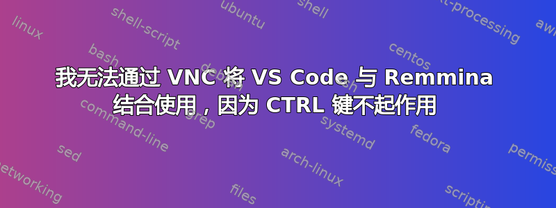 我无法通过 VNC 将 VS Code 与 Remmina 结合使用，因为 CTRL 键不起作用