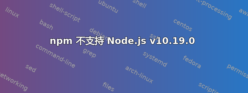 npm 不支持 Node.js v10.19.0