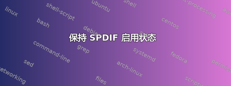 保持 SPDIF 启用状态 