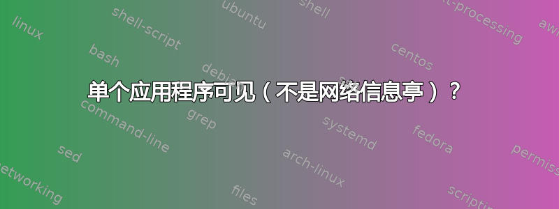 单个应用程序可见（不是网络信息亭）？