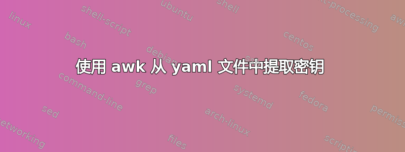 使用 awk 从 yaml 文件中提取密钥