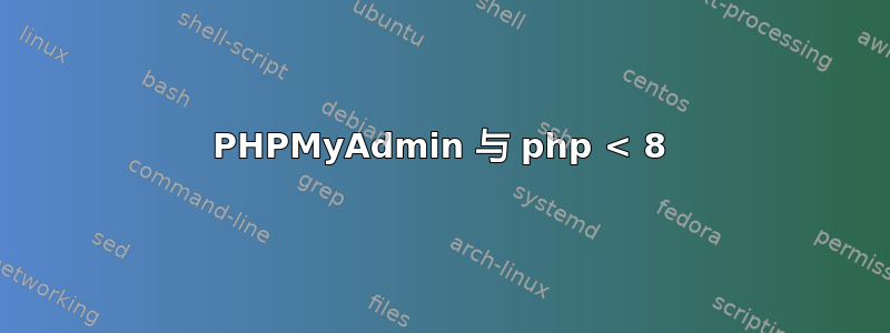 PHPMyAdmin 与 php < 8