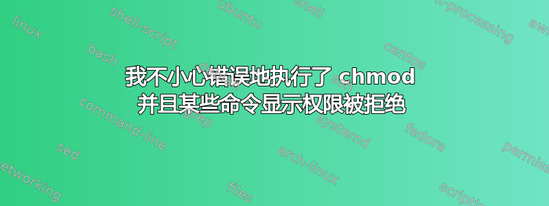 我不小心错误地执行了 chmod 并且某些命令显示权限被拒绝