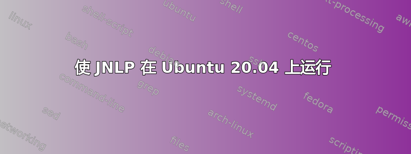 使 JNLP 在 Ubuntu 20.04 上运行