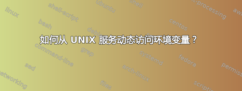 如何从 UNIX 服务动态访问环境变量？