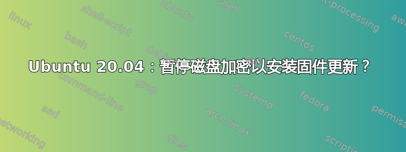 Ubuntu 20.04：暂停磁盘加密以安装固件更新？