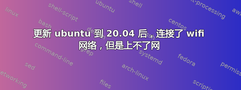 更新 ubuntu 到 20.04 后，连接了 wifi 网络，但是上不了网