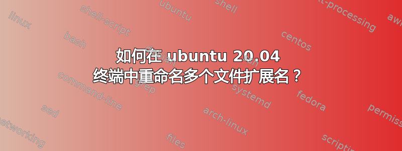 如何在 ubuntu 20.04 终端中重命名多个文件扩展名？