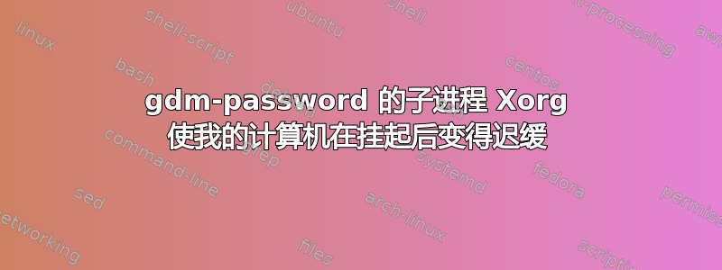 gdm-password 的子进程 Xorg 使我的计算机在挂起后变得迟缓