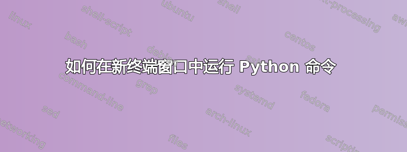 如何在新终端窗口中运行 Python 命令