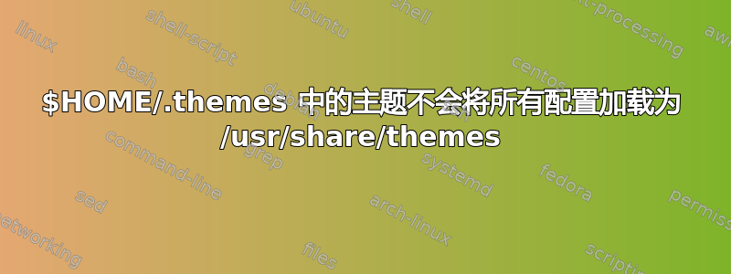 $HOME/.themes 中的主题不会将所有配置加载为 /usr/share/themes