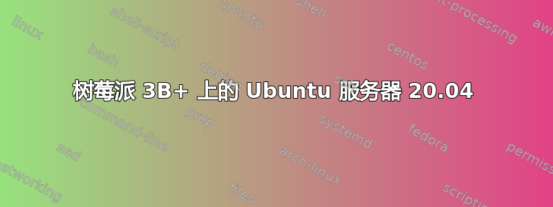 树莓派 3B+ 上的 Ubuntu 服务器 20.04