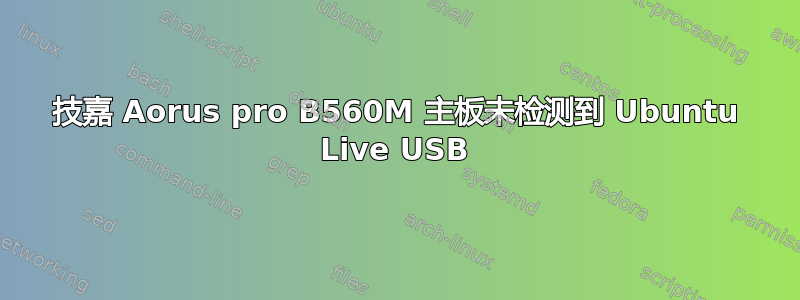 技嘉 Aorus pro B560M 主板未检测到 Ubuntu Live USB