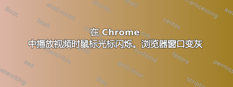 在 Chrome 中播放视频时鼠标光标闪烁。浏览器窗口变灰