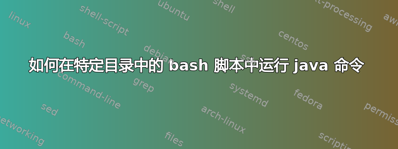 如何在特定目录中的 bash 脚本中运行 java 命令