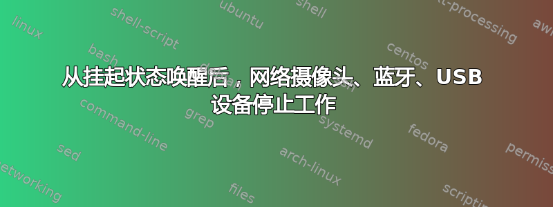 从挂起状态唤醒后，网络摄像头、蓝牙、USB 设备停止工作