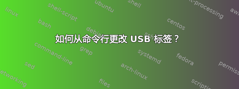 如何从命令行更改 USB 标签？