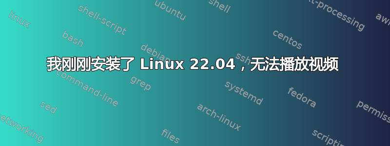 我刚刚安装了 Linux 22.04，无法播放视频