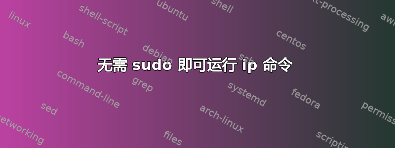 无需 sudo 即可运行 ip 命令