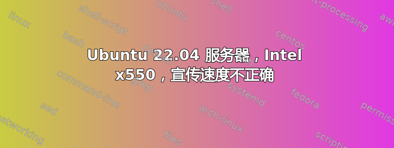 Ubuntu 22.04 服务器，Intel x550，宣传速度不正确