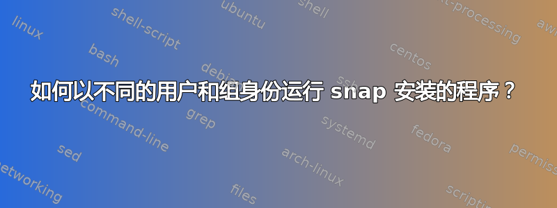 如何以不同的用户和组身份运行 snap 安装的程序？