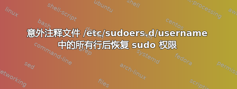 意外注释文件 /etc/sudoers.d/username 中的所有行后恢复 sudo 权限