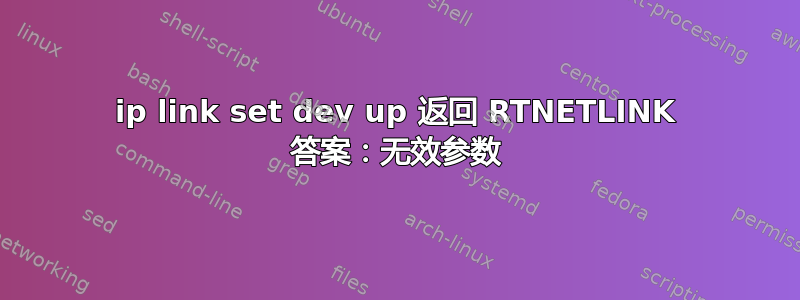 ip link set dev up 返回 RTNETLINK 答案：无效参数