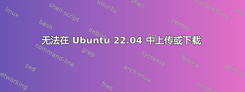 无法在 Ubuntu 22.04 中上传或下载