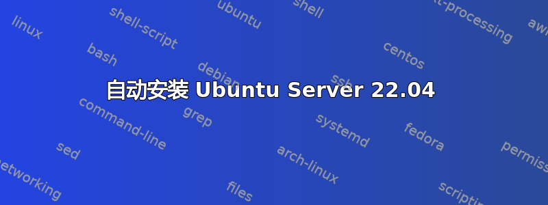 自动安装 Ubuntu Server 22.04