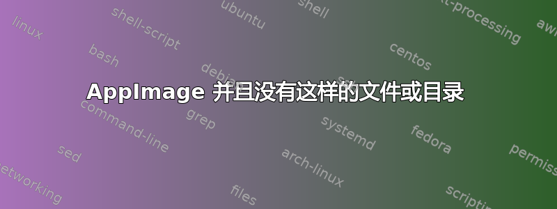 AppImage 并且没有这样的文件或目录